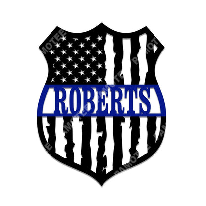 Personalized Police Officer Badge Metal Art, Custom Metal Sign Gift For Him, Metal Laser Cut Metal Signs Custom Gift Ideas
