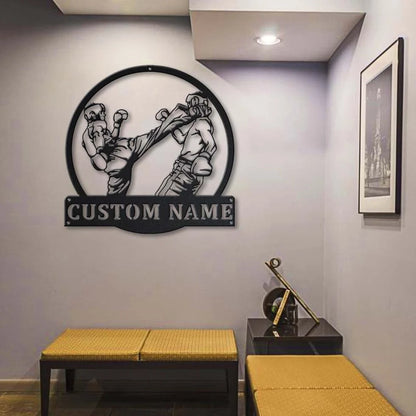Personalized Kickboxing Sport Monogram Metal Sign Art, Custom Kickboxing Sport Metal Sign, Hobbie Gifts, Sport Gift, Birthday Gift, Laser Cut Metal Signs Custom Gift Ideas