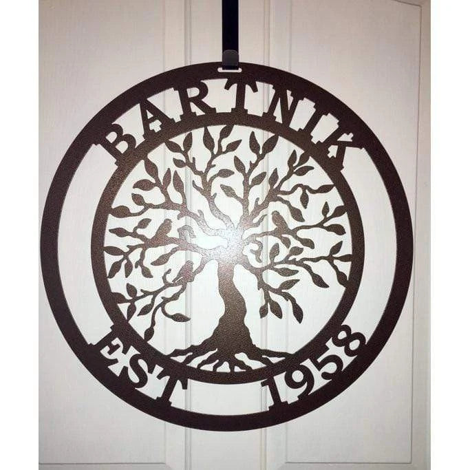 Olive Tree Of Life Family Established Sign, Cut Metal Sign, Metal Wall Art, Metal House Sign Laser Cut Metal Signs Custom Gift Ideas