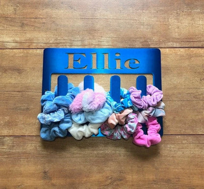 Personalized Scrunchie Holder Hair Tie Holder Scrunchie Organizer Handmade Bathroom Decor Girls Room Decor Vanity Organizer, Laser Cut Metal Signs Custom Gift Ideas