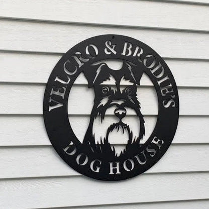 Schnauzer Dog Sign, Dog House, Family Dog, Entrance Sign, Wall Decor, Plasma Cut Steel Sign, Custom Sign, Welcome Sign, Personalized Laser Cut Metal Signs Custom Gift Ideas