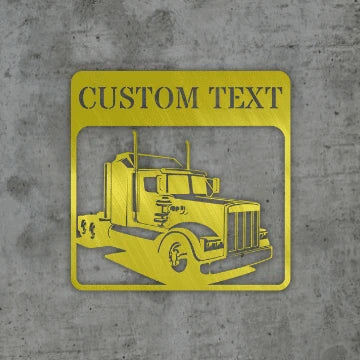 Semi Truck Monogram V5 Customized Metal Signs, Custom Metal Sign, Custom Signs, Metal Sign, Metal Laser Cut Metal Signs Custom Gift Ideas
