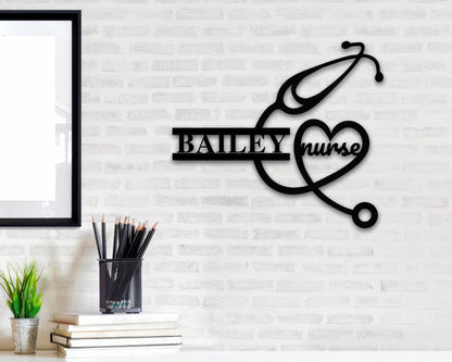 Personalized Nurse Sign, Lpn, Rn, Cna, Wall Office, Metal Decor, Nurse Gift, Metal Wall Art, Custom Sign, Door Hanger, Nurses, Metal Laser Cut Metal Signs Custom Gift Ideas