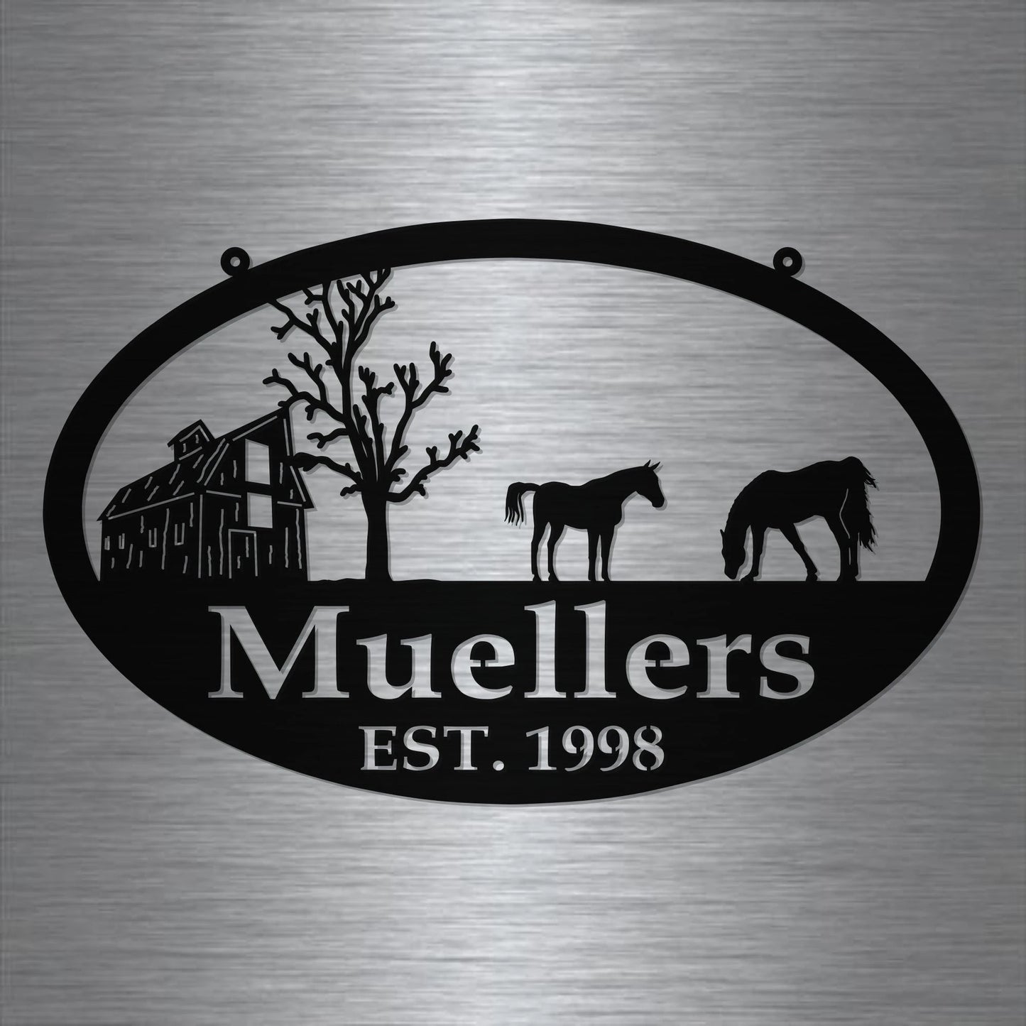 Metal Farm Sign Barn And Horse Personalized Family Name Metal Sign Housewarming Gift Wedding Gift Personalized Gift Metal Wall Art, Laser Cut Metal Signs Custom Gift Ideas