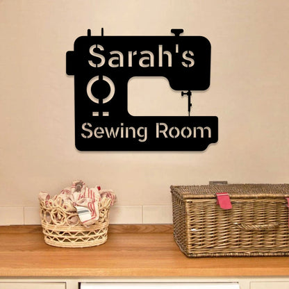 Personalized Sewing Machine Metal Sign, Quilting, Tailor Room Metal Art, Metal Laser Cut Metal Signs Custom Gift Ideas