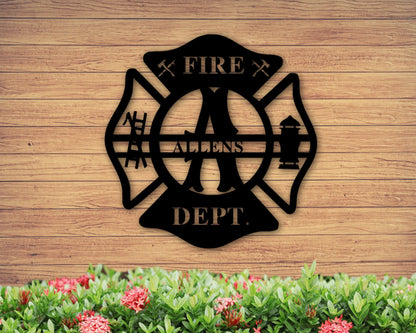 Customized Metal Maltese Cross Wall Art, Firefighter, Personalized Sign, Firefighter Sign, Firefighter Gift, Custom Metal Name Sign Laser Cut Metal Signs Custom Gift Ideas