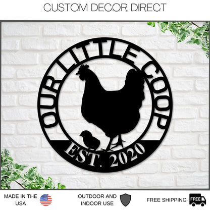 Mothers Day Gift, Personalized Mothers Day Gift, Gift For Mom, Custom Hen House Sign, Hen House Coop Sign, Our Little Coop Sign Metal Sign Laser Cut Metal Signs Custom Gift Ideas