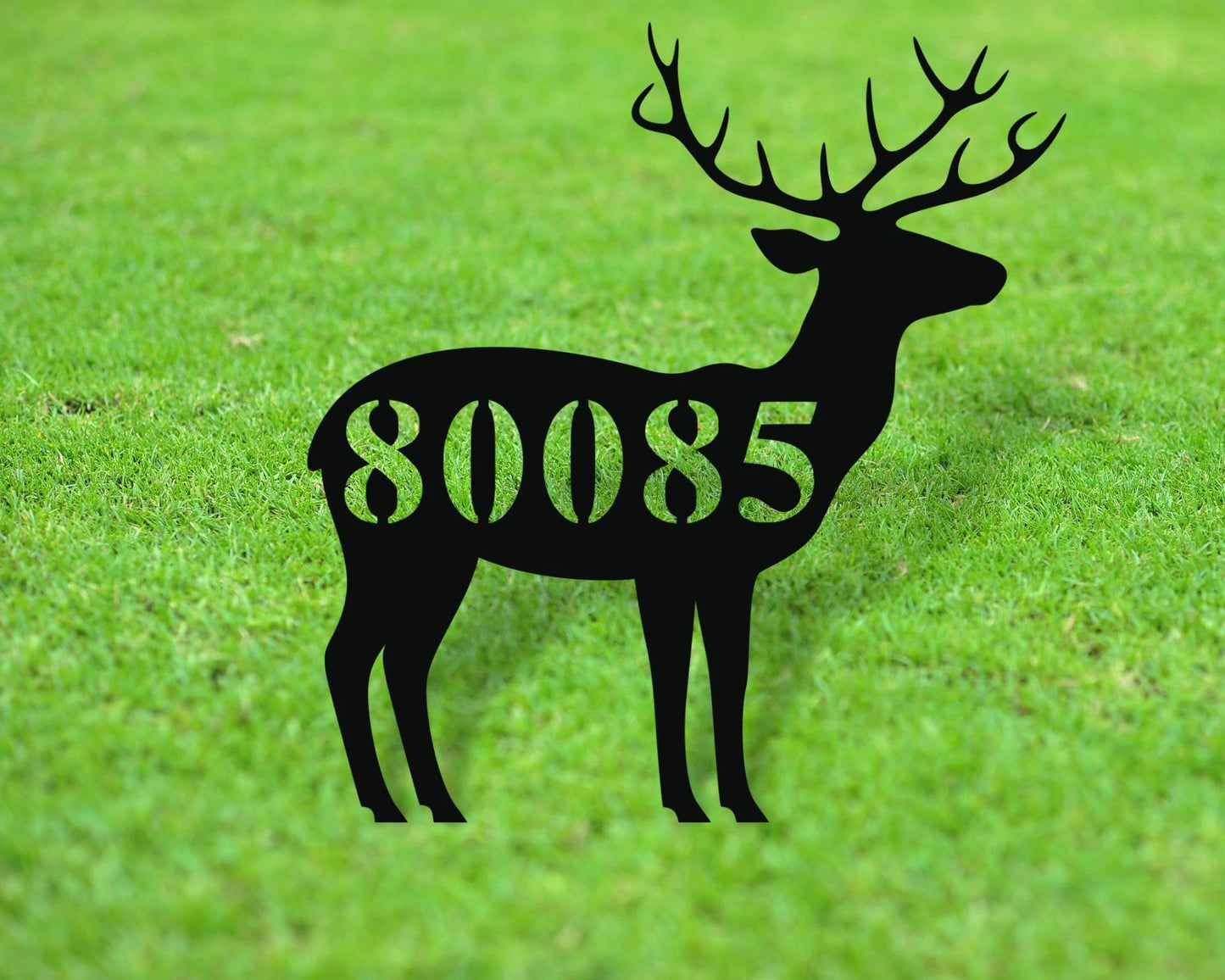 Deer Themed Custom Address Steel Yard Sign Deer Address Sign Deer House Number Plaque Custom Metal Monogram Address Plaque Front Yard