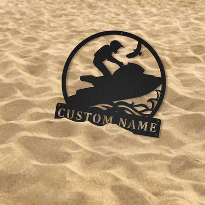Personalized Waverunner Monogram Metal Sign Art, Metal Wall Art, Waverunner Metal Sign, Housewarming Outdoor Metal, Hobbie Gift, Laser Cut Metal Signs Custom Gift Ideas