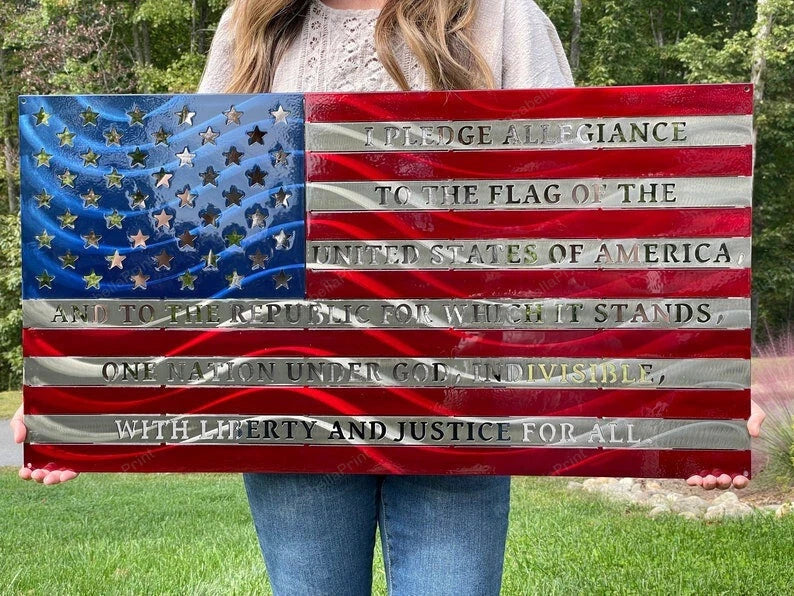 American Flag American Flag Sign us Flag Pledge Of Allegiance American Flag Wall Sign