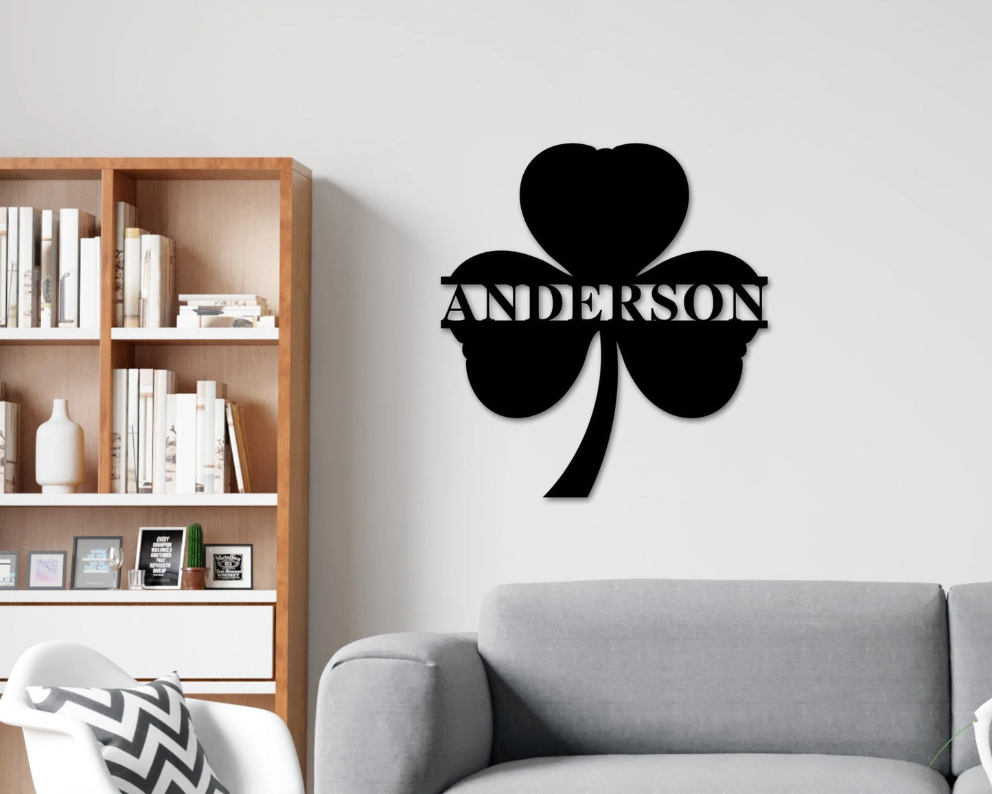 St. Patrick's Day Shamrock Monogram Door Wall Hanging Personalized, Metal Sign, Lucky Name Sign, Clover Sign, St Pattys Day D u00e9cor Laser Cut Metal Signs Custom Gift Ideas-2