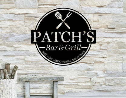 Personalized Bar & Grill Metal Sign, Bar Wall Decor, Metal Wall Decor, Bar Decor, Personalized Home Decor, Metal Wall Art, Laser Cut Metal Signs Custom Gift Ideas