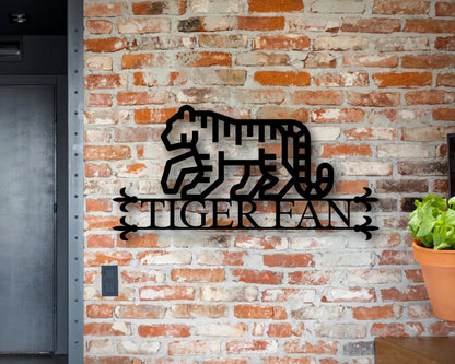 Personalized Metal Family Tiger Sign, Metal Welcome Tiger Sign, Front Porch Sign, Game Room Sign, Metal Tiger Sign, Custom Tiger Sign, Laser Cut Metal Signs Custom Gift Ideas