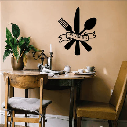 Enjoy your meal kitchen decor personalized Cut Metal Sign Laser Cut Metal Signs Custom Gift Ideas