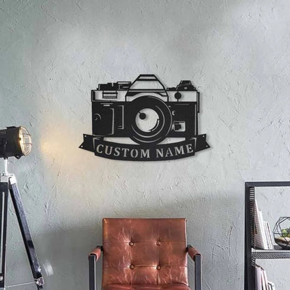 Personalized Photographer Monogram Metal Sign Art, Custom Photographer Metal Sign, Hobbie Gifts, Sport Gift, Birthday Gift Laser Cut Metal Signs Custom Gift Ideas