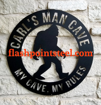 Sasquatch Sign, Bigfoot Metal Sign, Gate Sign, Custom, Entrance Sign, Personalized, Established, Plasma Cut Steel Sign, Metal Art, Man Cave Laser Cut Metal Signs Custom Gift Ideas