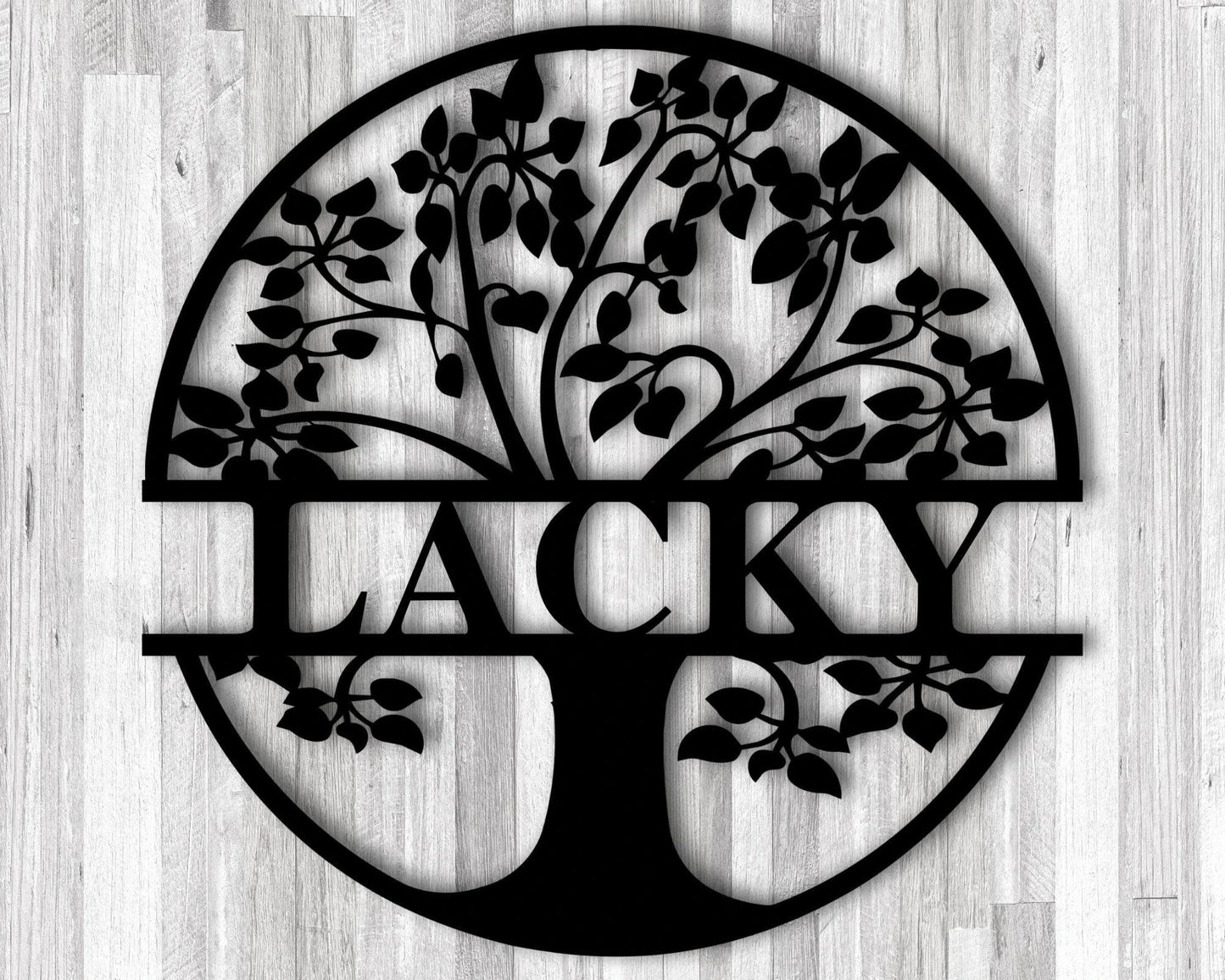 Custom Last Name Sign, Tree Of Life With Personalized Name Metal Sign, Custom Tree Of Life, Personalized Tree Of Life, Personalized Metal, Laser Cut Metal Signs Custom Gift Ideas