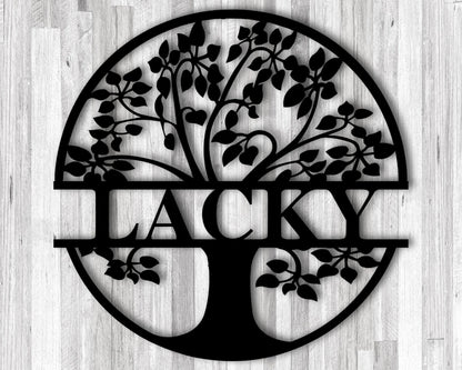 Custom Last Name Sign, Tree Of Life With Personalized Name Metal Sign, Custom Tree Of Life, Personalized Tree Of Life, Personalized Metal, Laser Cut Metal Signs Custom Gift Ideas