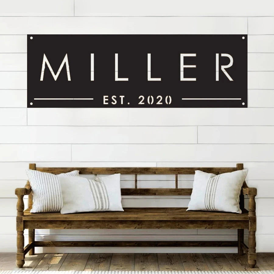 Family Name Est Metal Sign
