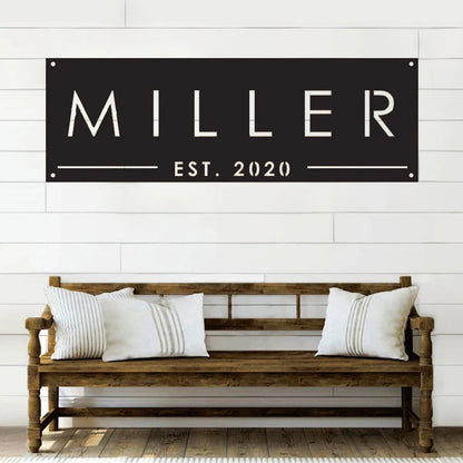 Family Name Est Metal Sign