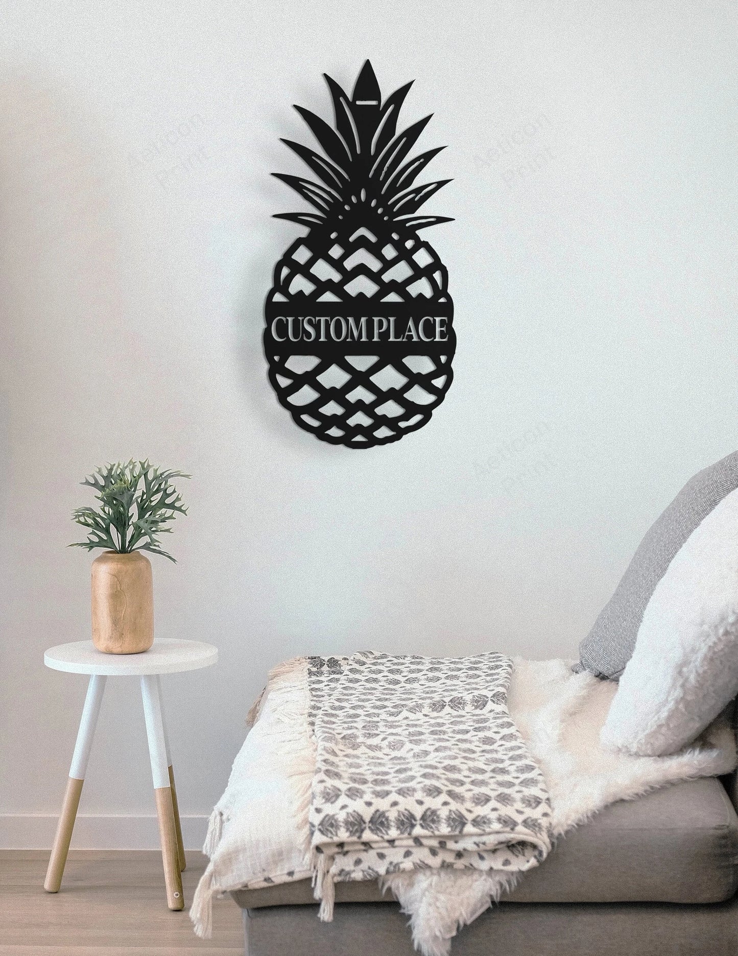Hello Pineapple Front Door Sign Cut Metal Sign Metal House Sign