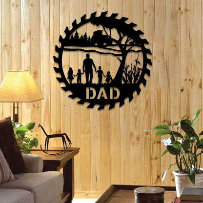 Customized Text Father And Children Farm Metal Sign, Tractor Sign Laser Cut Metal Signs Custom Gift Ideas
