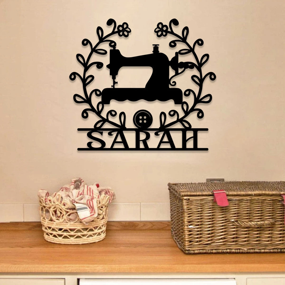 Sewing Machine Metal Sign, Custom Quilting, Seamstress, Tailor Room Metal Art, Metal Laser Cut Metal Signs Custom Gift Ideas