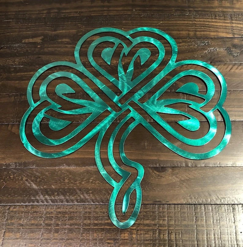 Celtic Shamrock Wreath Front Door Wreath Holiday Wall Decor Outdoor Four Leaf Clover Ireland St. Patrick's Day