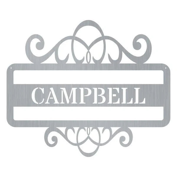 Plaque Swirl Monogram Customized Metal Signs, Custom Metal Sign, Custom Signs, Metal Sign, Metal Laser Cut Metal Signs Custom Gift Ideas