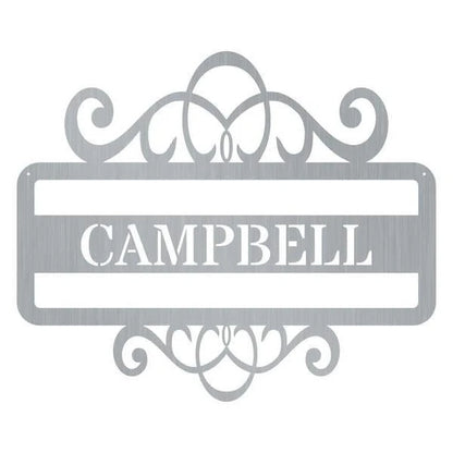 Plaque Swirl Monogram Customized Metal Signs, Custom Metal Sign, Custom Signs, Metal Sign, Metal Laser Cut Metal Signs Custom Gift Ideas