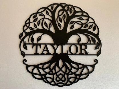 Custom Family Last Name Tree of Life Personalized Metal House Sign