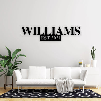 Personalized Family Name Metal Sign With Est Date, Sign For Outdoors, Personalized Metal Sign, Outdoor Signs Family Name Sign Last Name Sign Laser Cut Metal Signs Custom Gift Ideas