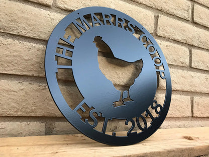 Custom Chicken Coop Sign, Metal Chicken Coop Sign, Personalized Chicken Coop Sign Laser Cut Metal Signs Custom Gift Ideas