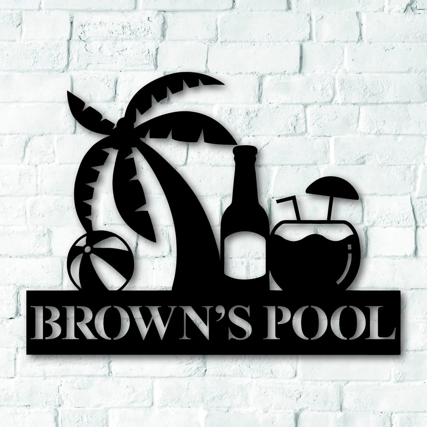 Personalized Family Pool Metal Sign, Custom Metal Pool Sign, Home Pool Sign, Metal Wall Decor, Metal Wall Art, Metal Sign Laser Cut Metal Signs Custom Gift Ideas