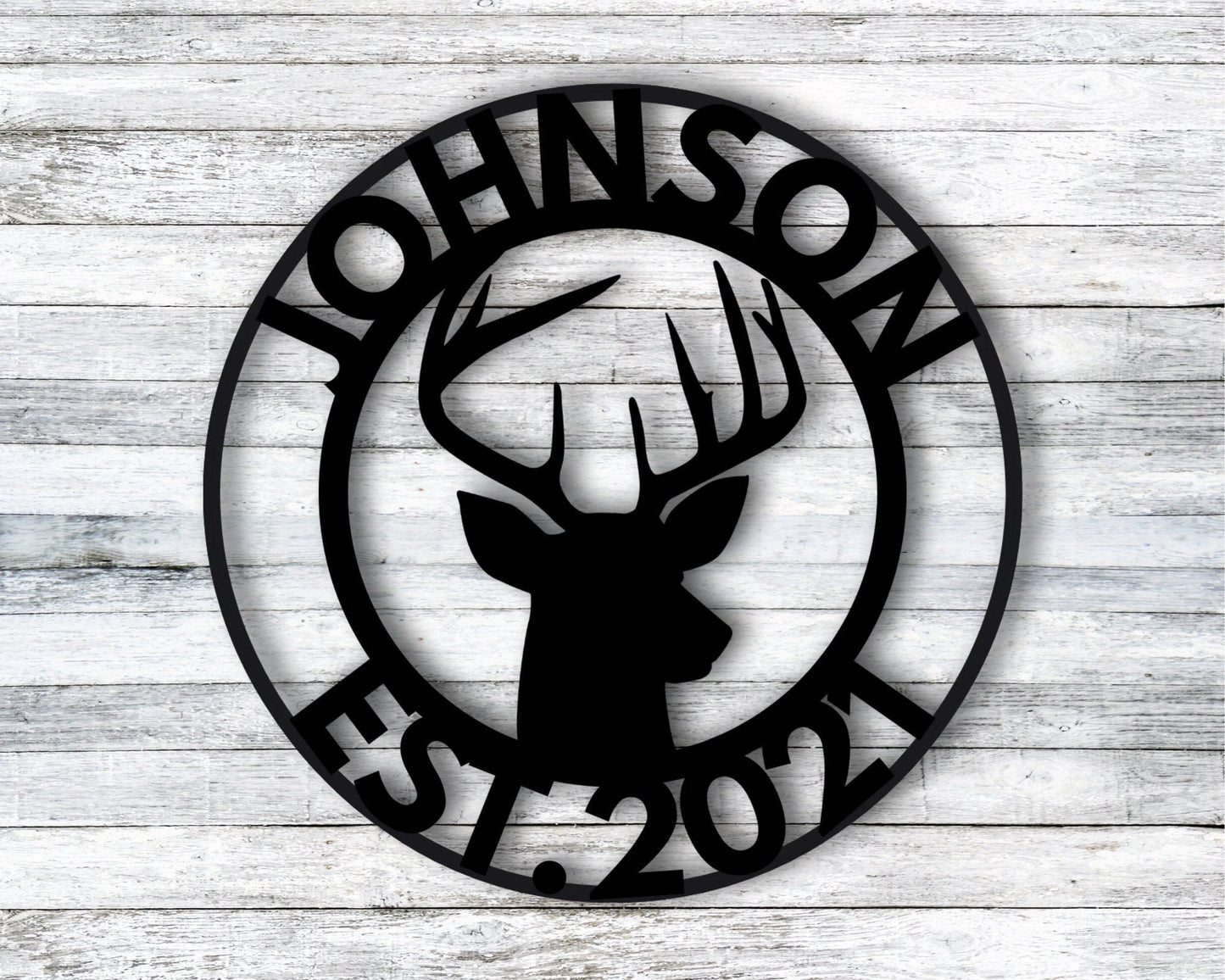 Deer Head Sign, Antler Decor, Deer Hunter Gift, Deer Camp Sign, Deer Name Metal Sign, Est Date Sign, Personalized Deer Sign, Deer Last Name Laser Cut Metal Signs Custom Gift Ideas