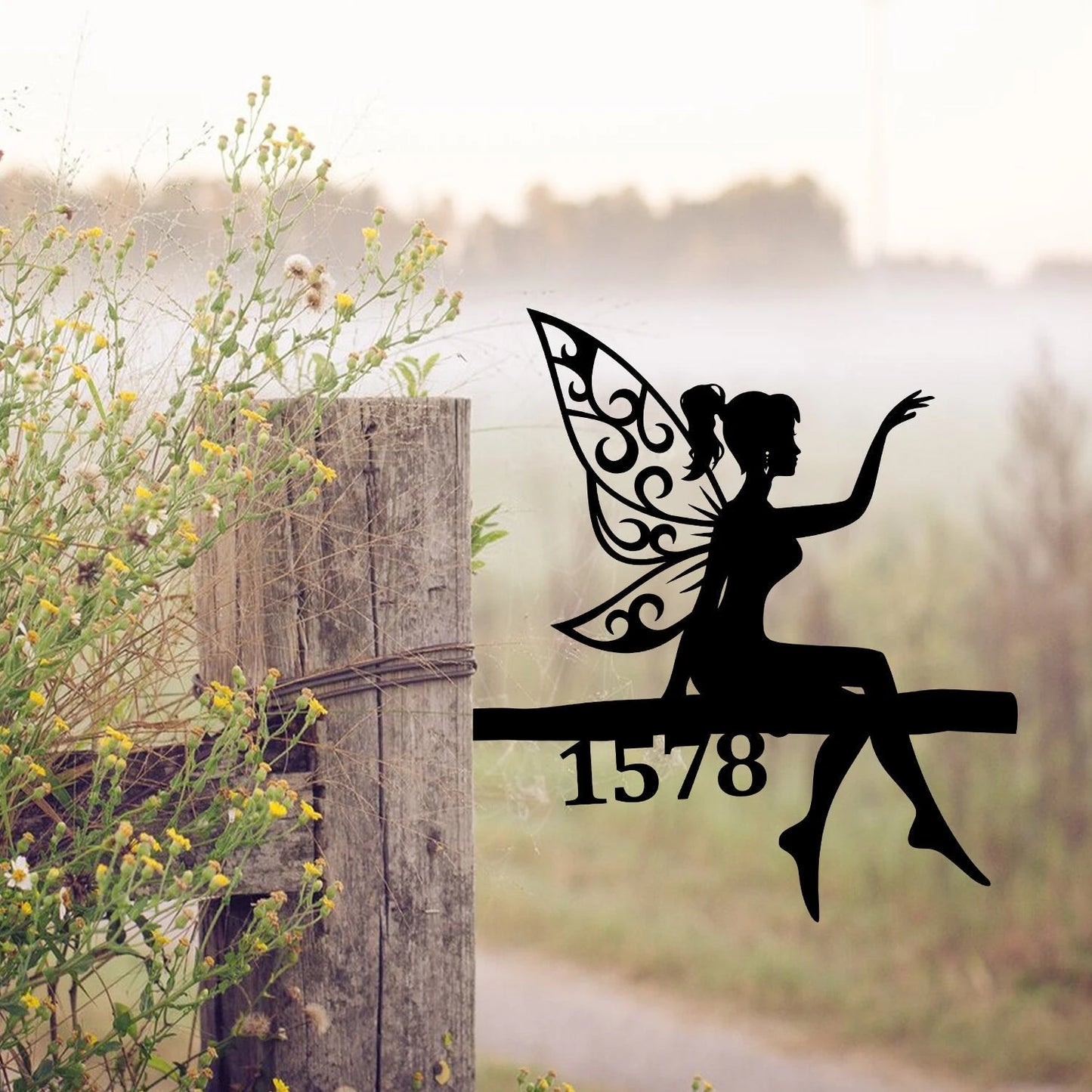 Customized Address Fairy Metal Tree Stake, Metal Christmas Decoration Laser Cut Metal Signs Custom Gift Ideas