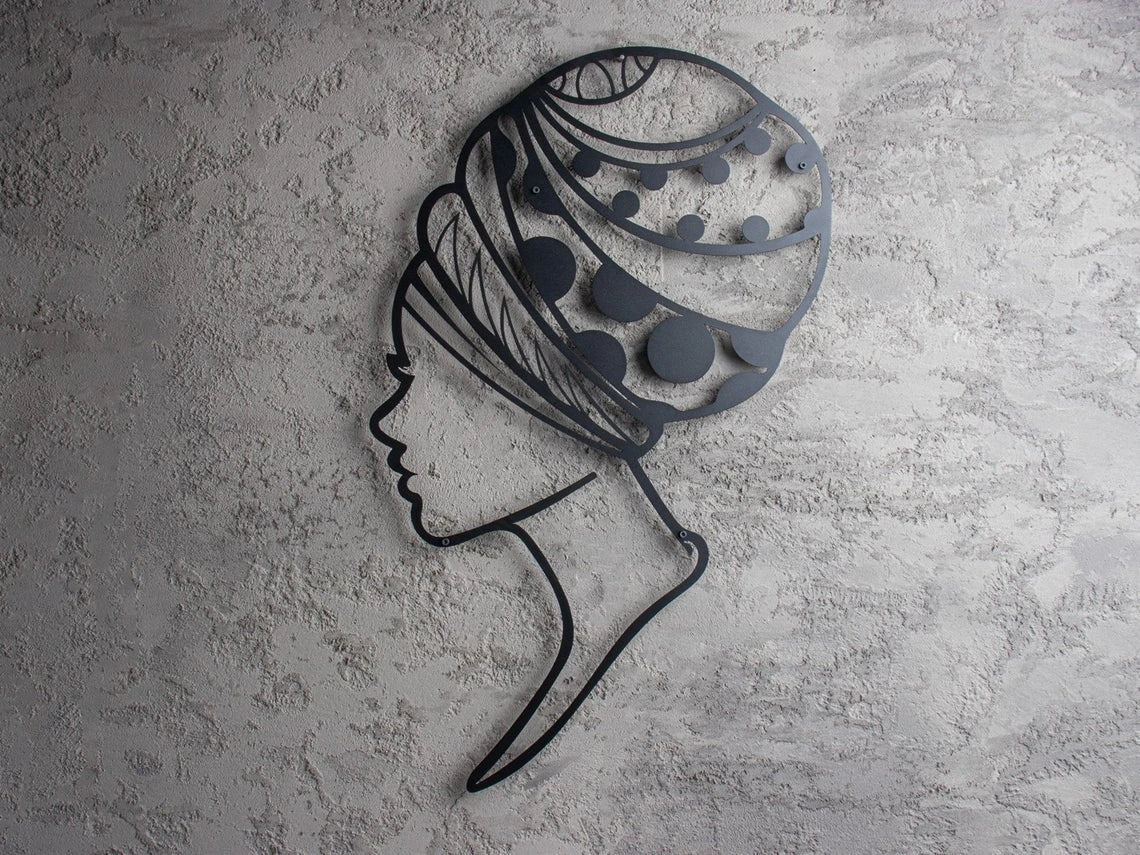 African Woman Decor Wall Art Cut Metal Sign Laser Cut Metal Signs Custom Gift Ideas