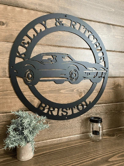 1969 Corvette Sports Car Sign, Cut Metal Sign, Metal Wall Art, Metal House Sign Laser Cut Metal Signs Custom Gift Ideas