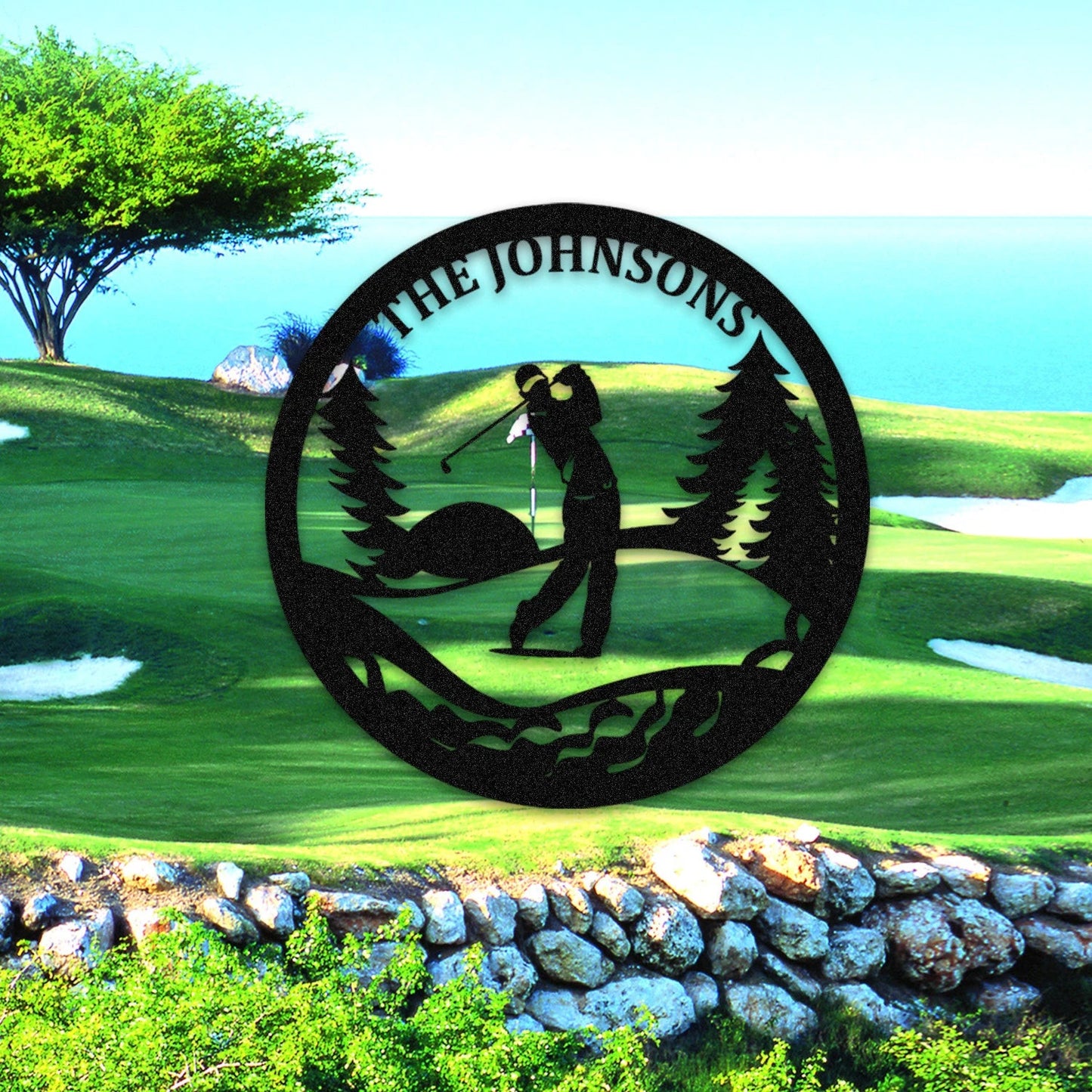 Customized Name Golfer Metal Sign, Golf Man Cave Decor Laser Cut Metal Signs Custom Gift Ideas