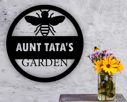 Personalized Metal Bee Sign Customizable Wall Art Bee Welcome Sign Garden Metal Sign Bee Farm Sign Bee Door Hanger Bee Keeper Gift Laser Cut Metal Signs Custom Gift Ideas