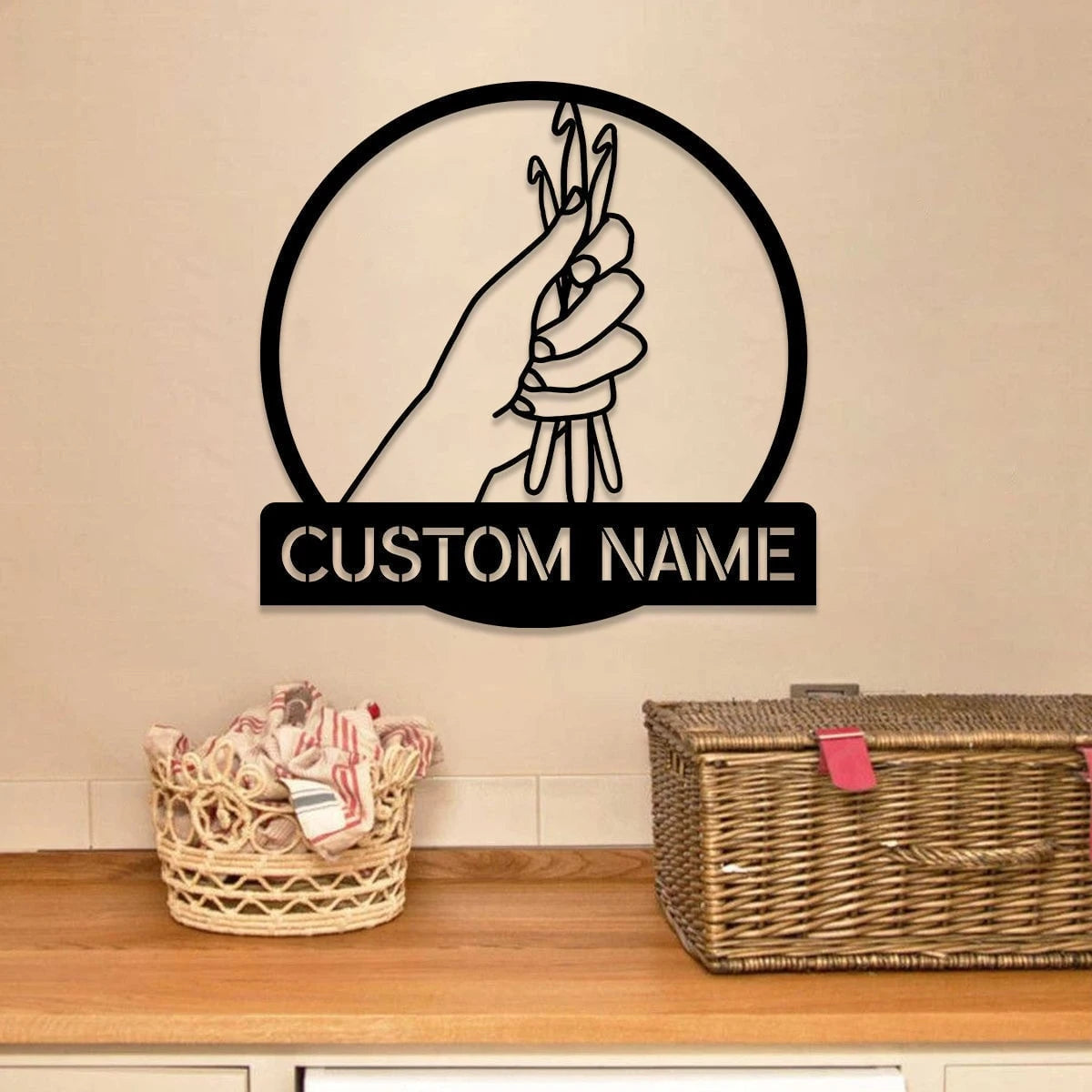 Personalized Crochet Knitting Metal Sign, Wedding, Anniversary Gift For Her, Mother, Grandma, Metal Laser Cut Metal Signs Custom Gift Ideas