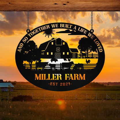 Personalized Metal Farm Sign Barn Cow Horse Pig Chicken Monogram, Metal Laser Cut Metal Signs Custom Gift Ideas