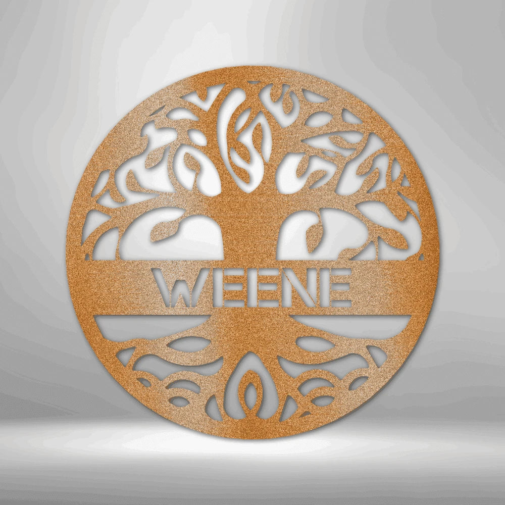 Personalized Tree of Life Steel Art Wall Decor Metal Name Sign Laser Cut Metal Signs Custom Gift Ideas