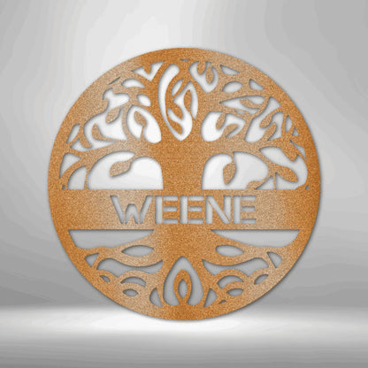 Personalized Tree of Life Steel Art Wall Decor Metal Name Sign Laser Cut Metal Signs Custom Gift Ideas
