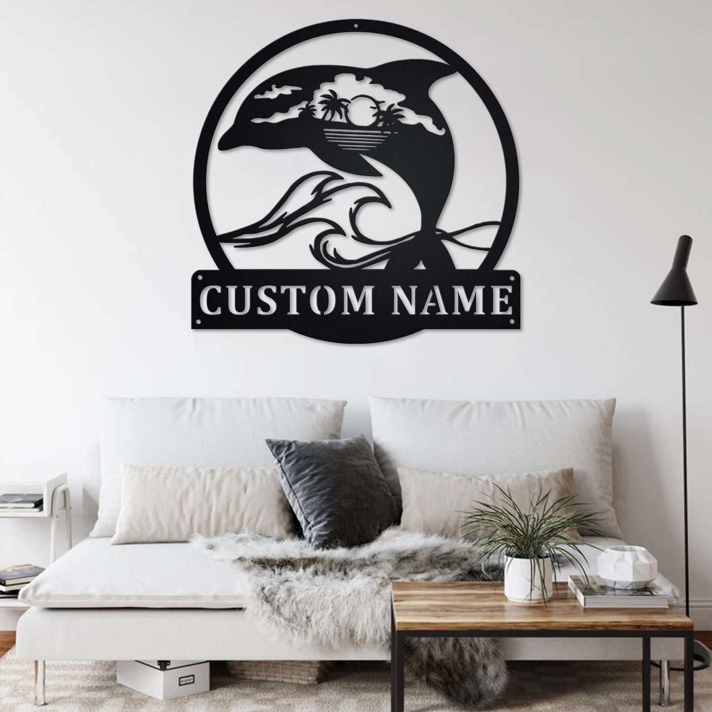Personalized Dolphin Metal Sign, Dolphin Metal Wall Art, Dolphin Metal Wall Decor, Dolphin Lover Gift, Custom Beach Theme Dolphin, Metal Laser Cut Metal Signs Custom Gift Ideas