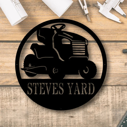 Lawn Mower Monogram Customized Metal Signs Custom Metal Sign Custom Signs Metal Sign
