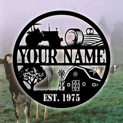 Custom Metal Farm Sign, Metal Art, Farmhouse Decor, Family Name Sign, Farm Ranch Barn Sign, Housewarming, Metal Sign For Farmer Laser Cut Metal Signs Custom Gift Ideas