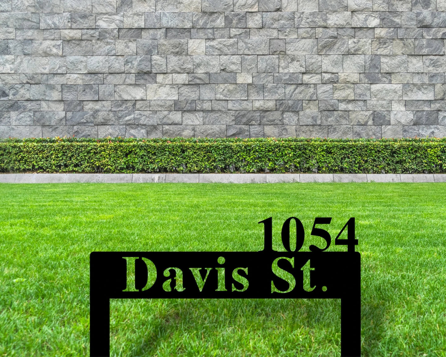 Lawn Address Sign, Monogram Metal Sign, Custom Address Sign, Address Sign, Personalized Metal Yard Art, Metal Address Plaque For Yard, Front, Metal Laser Cut Metal Signs Custom Gift Ideas