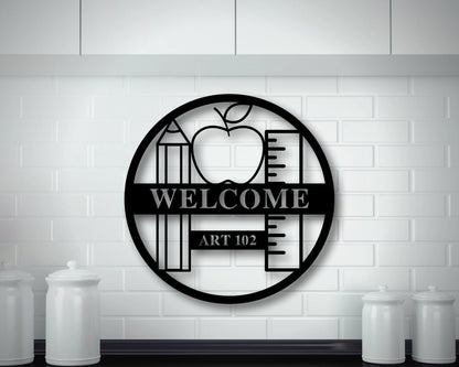 School Name Sign, Custom Name Sign, Metal School Teacher Gift, Last Name Sign, Personalized Metal Sign,classroom Sign,classroom Decor, Laser Cut Metal Signs Custom Gift Ideas