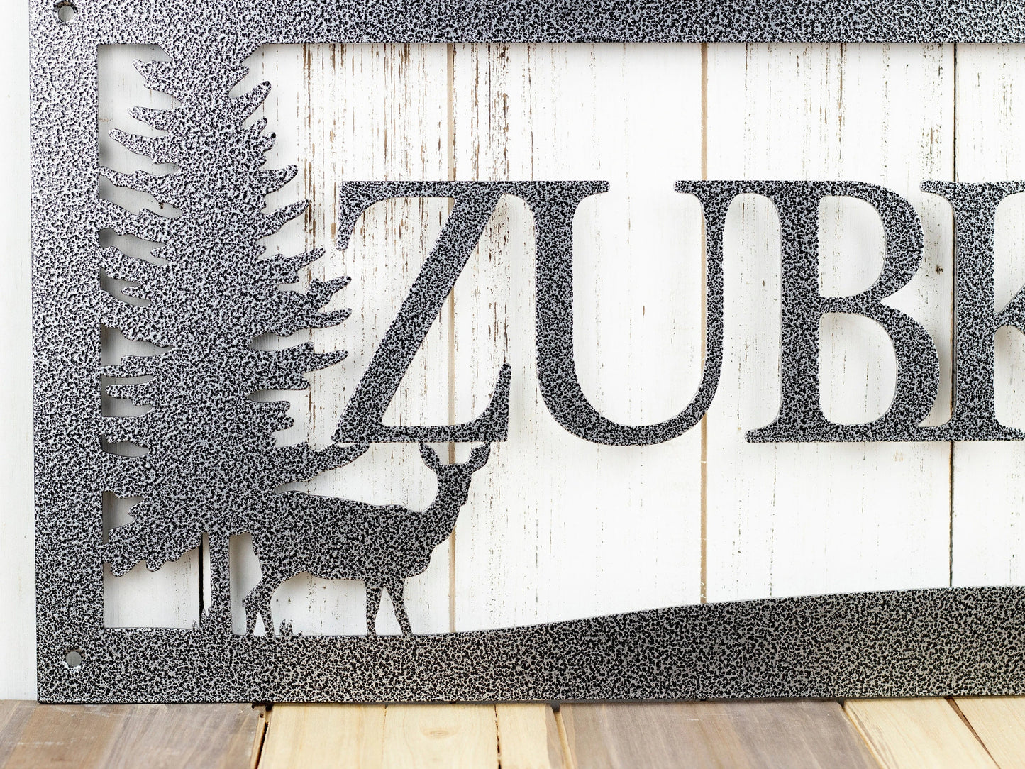 Personalized Name Metal Sign, Deer Scene, Laser Cut Steel, Laser Cut Metal Signs Custom Gift Ideas